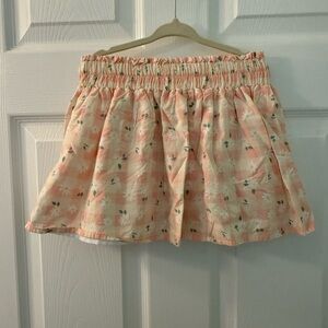 Pink Floral Gingham Skirt